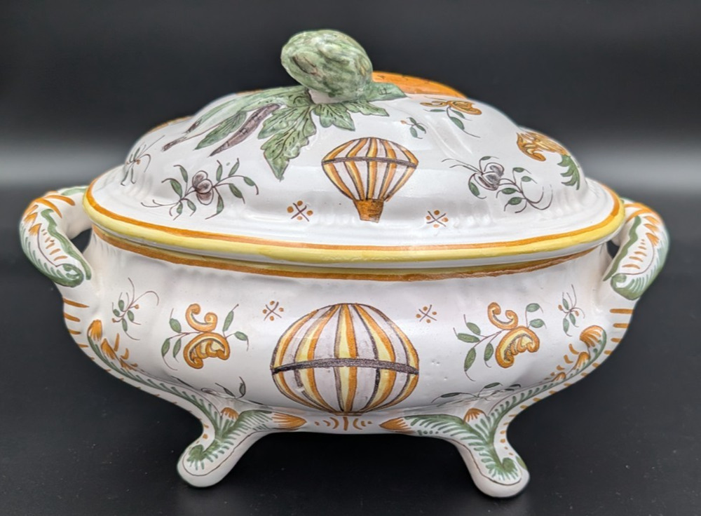 French Hot Air Balloon Tureen w Lid Casserole Moustiers French Country Ségriès ?